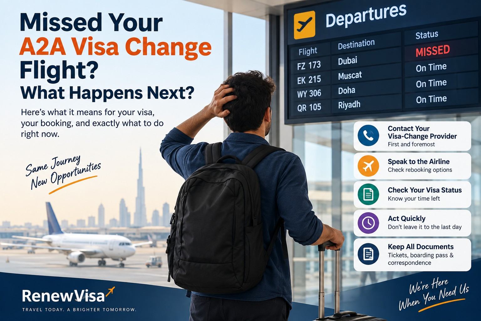 What Happens If You Miss Your Flight During an Airport-to-Airport Visa Change?